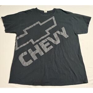Distressed Chevrolet T-Shirt Men's Size XL Black Chevy Logo Short Sleeves